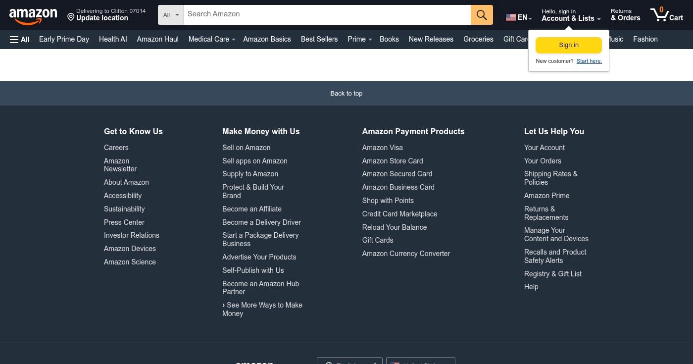 Amazon Alexa+ homepage