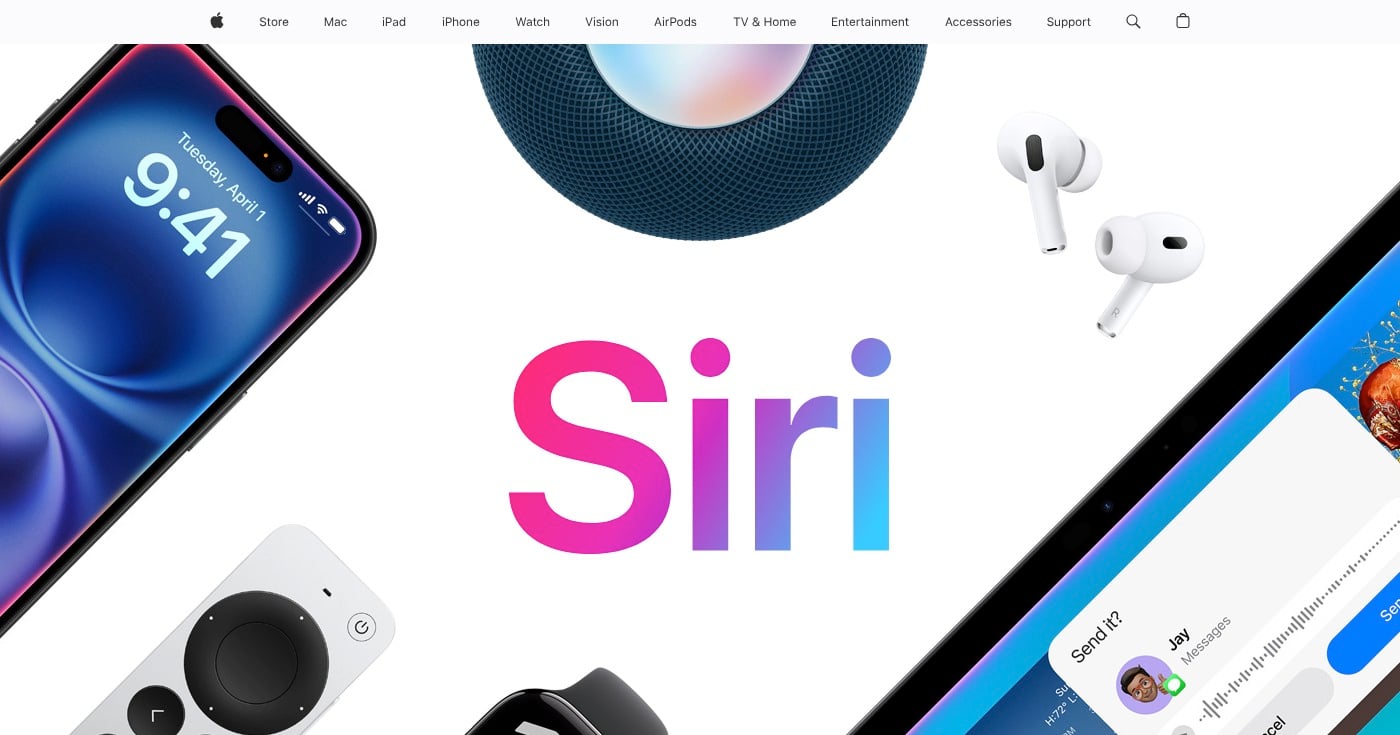 Apple Siri homepage