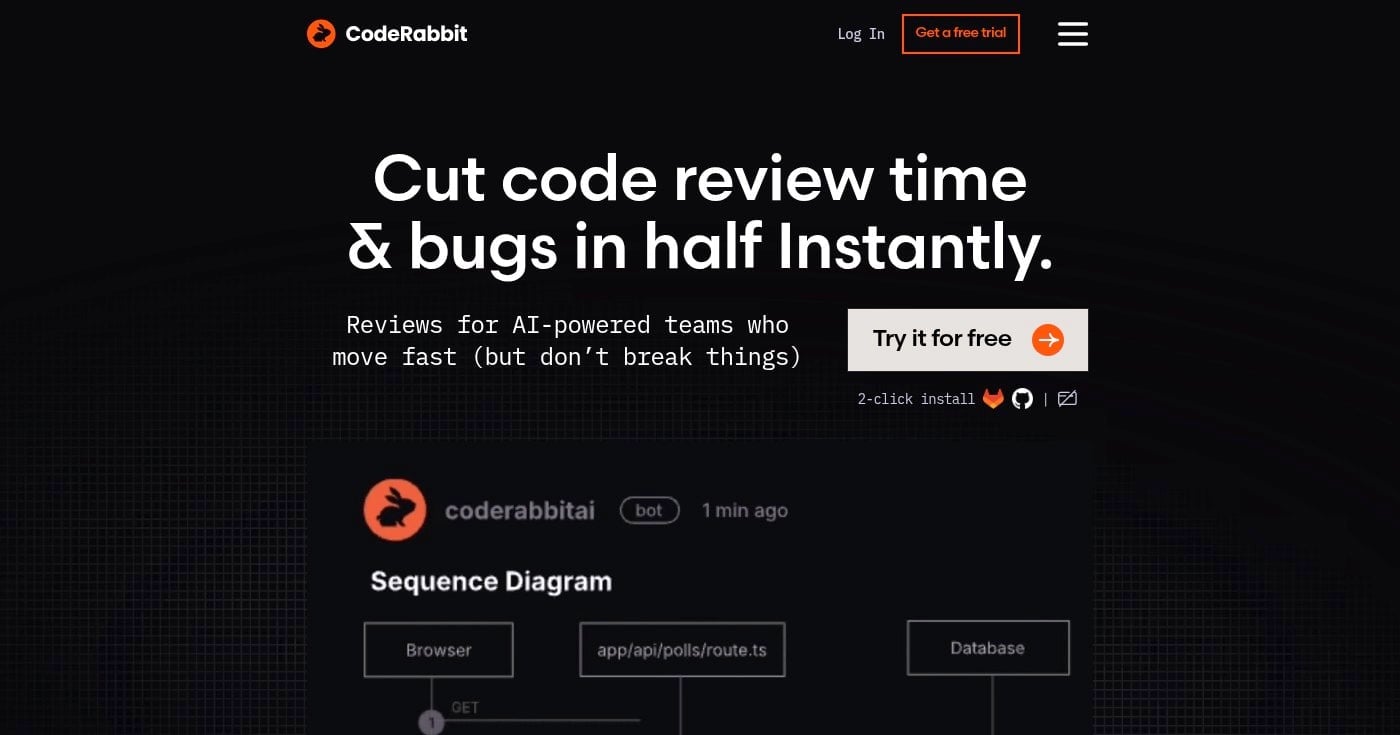 CodeRabbit homepage