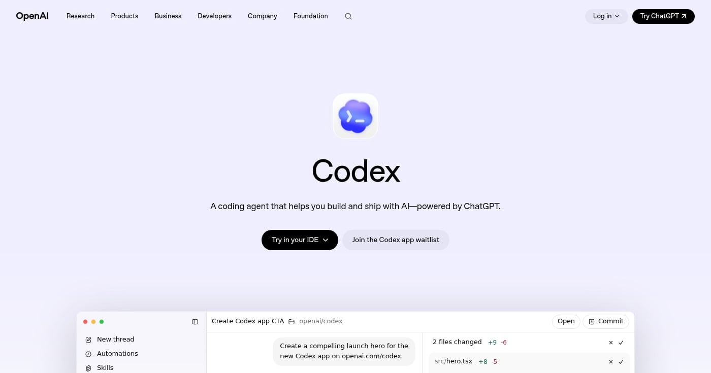 OpenAI Codex cloud coding agent