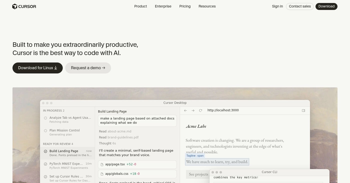 Cursor product screenshot