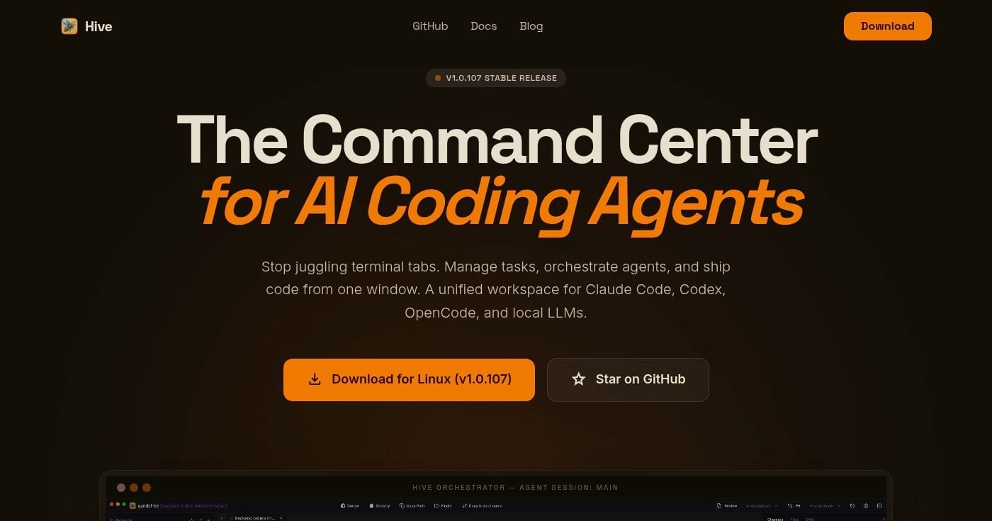 Hive AI coding agent orchestrator kanban board
