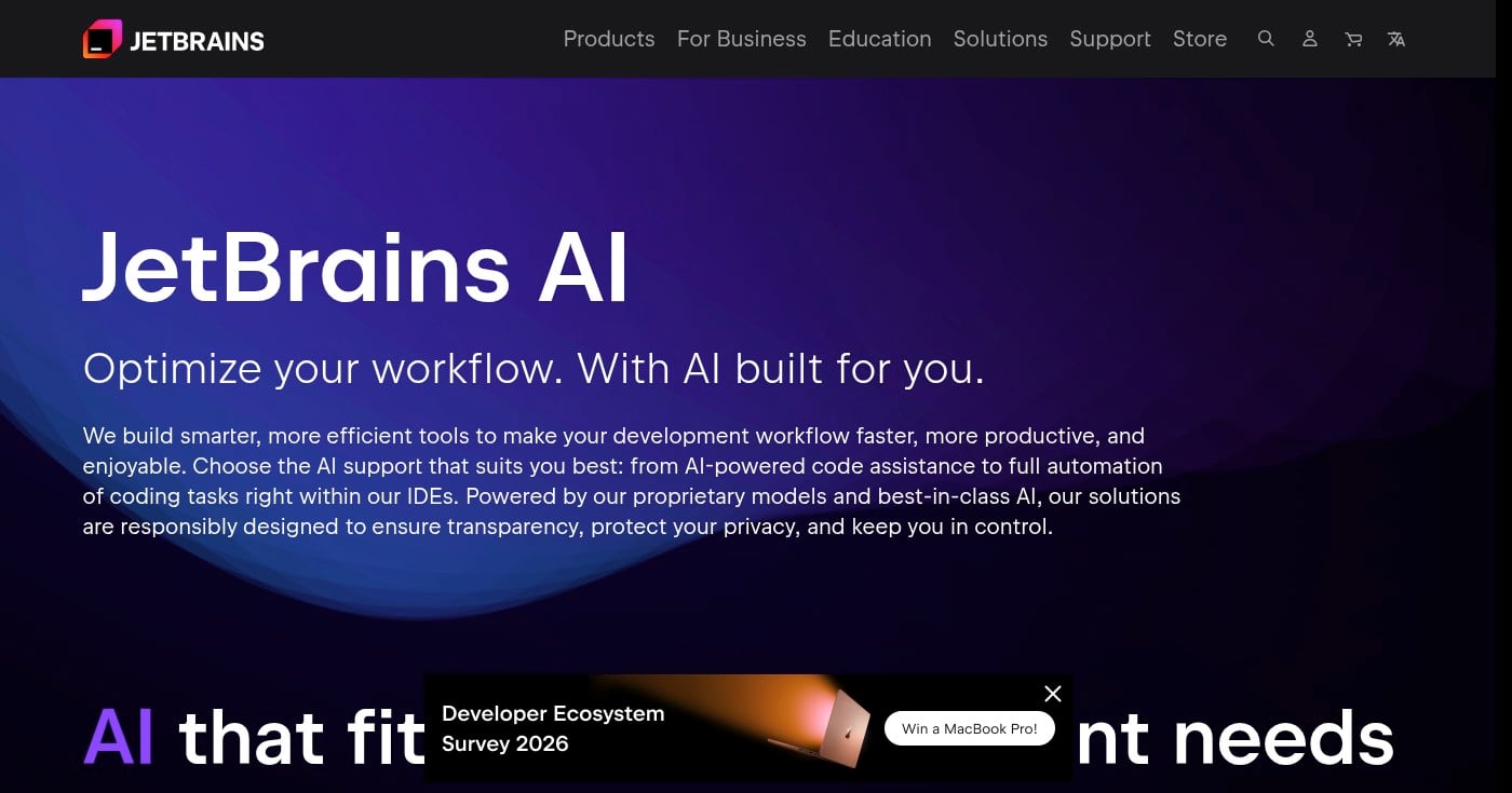 JetBrains AI Assistant product screenshot