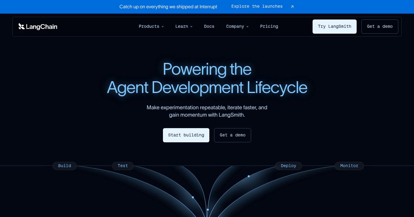 LangChain AI framework homepage