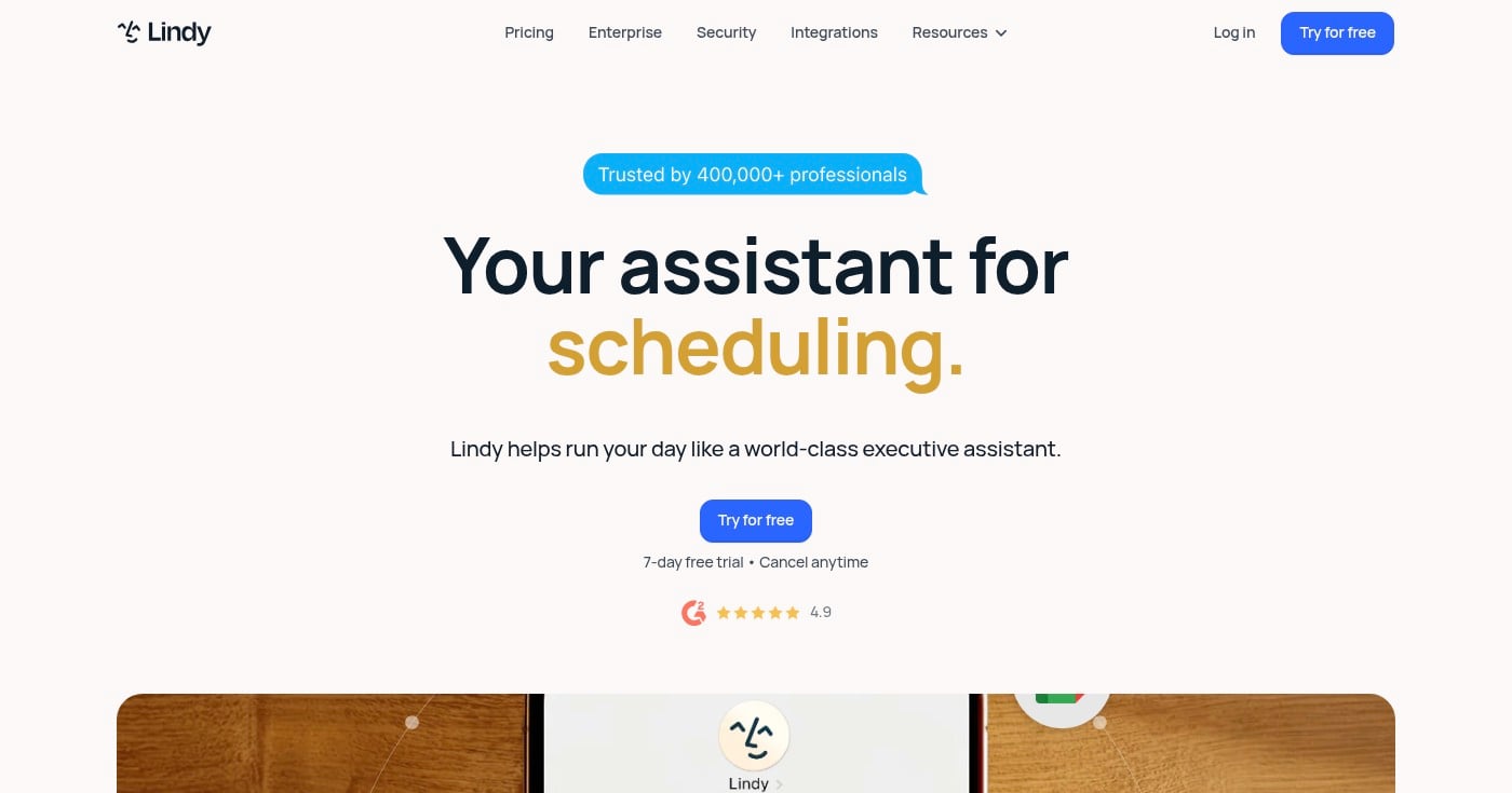 Lindy AI app builder homepage