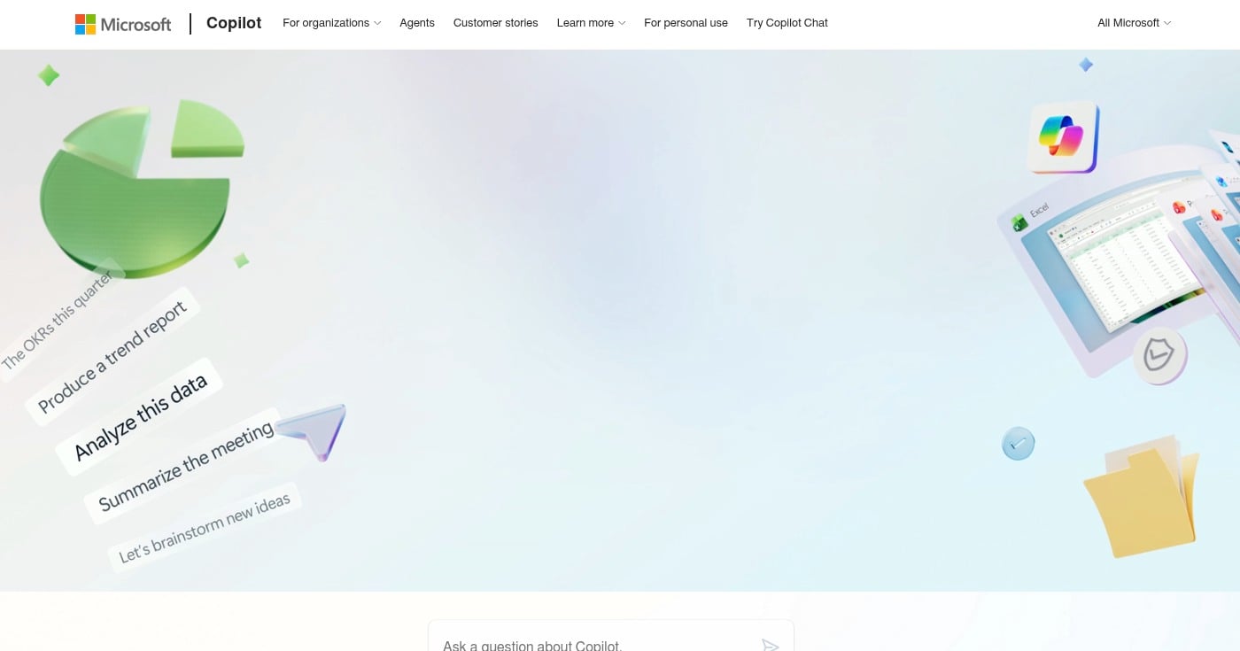 Microsoft Copilot Voice homepage