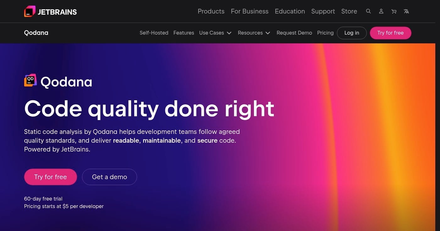JetBrains Qodana homepage