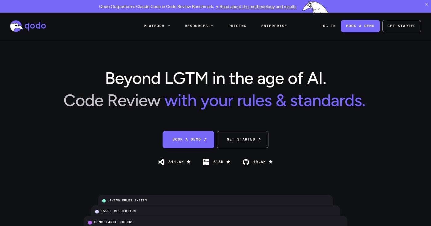 Qodo homepage