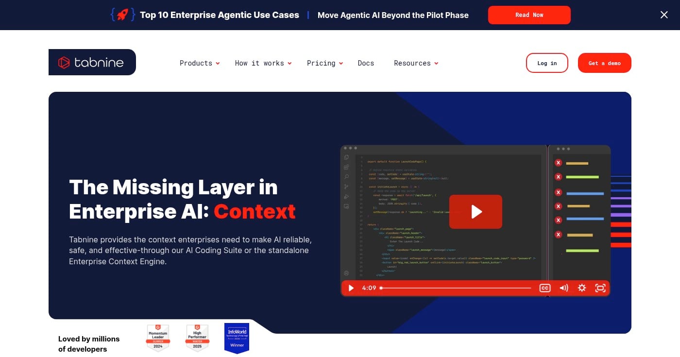 Tabnine product screenshot