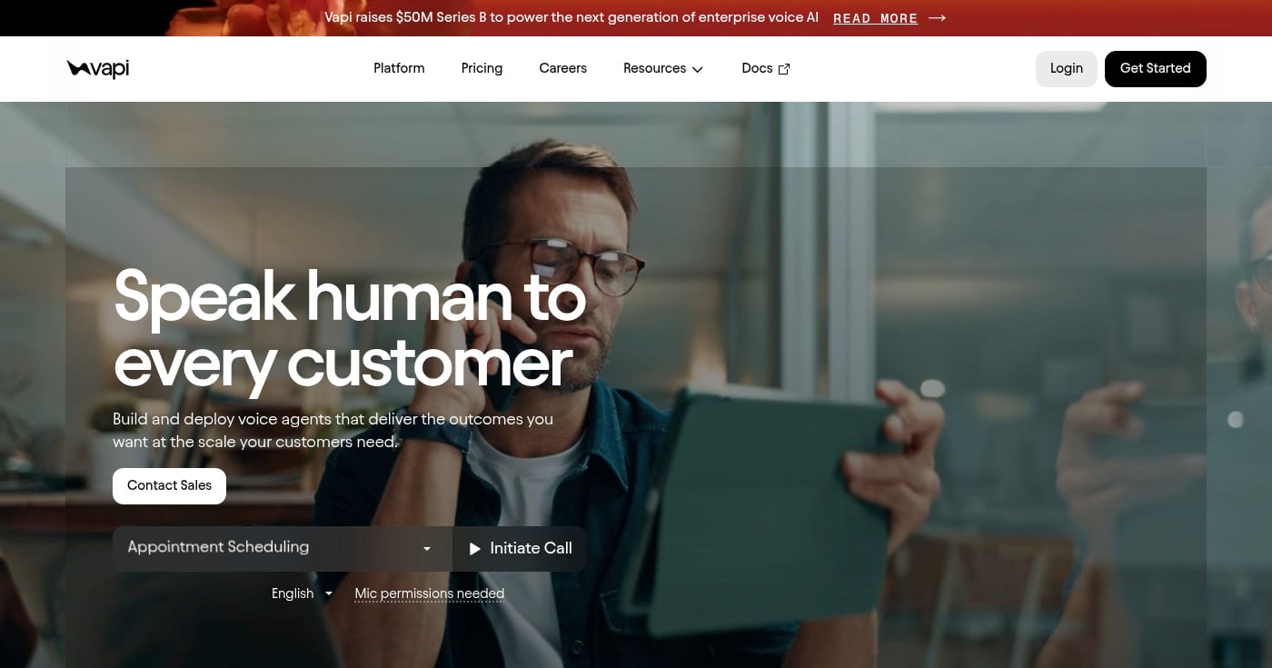 Vapi homepage