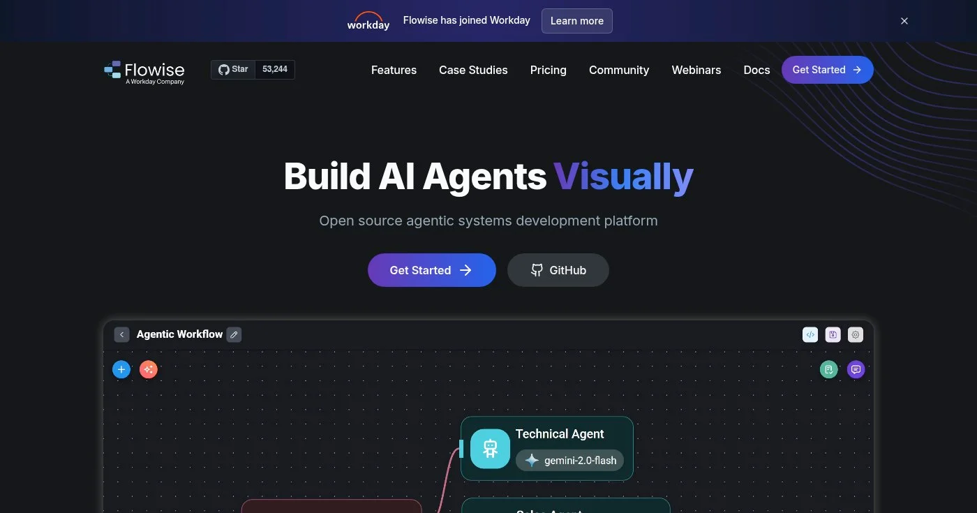 Flowise LLM builder homepage